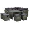Day and Night - Day and Night Garden Furniture Set 6 Pieces and Gray Synthetic Rattan Cushions