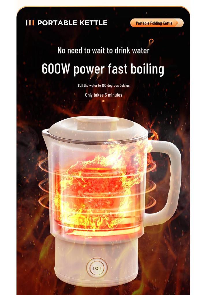 Mini Folding Portable Electric Kettle | Travel Outdoor Telescopic Water Bottle