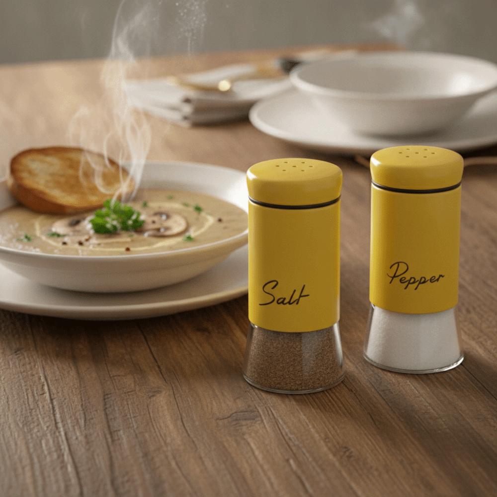 2 Piezas Botella de Sal y Pimienta para Exterior de Acero Inoxidable Base Antideslizante Botella de Condimento para Cocina Chef