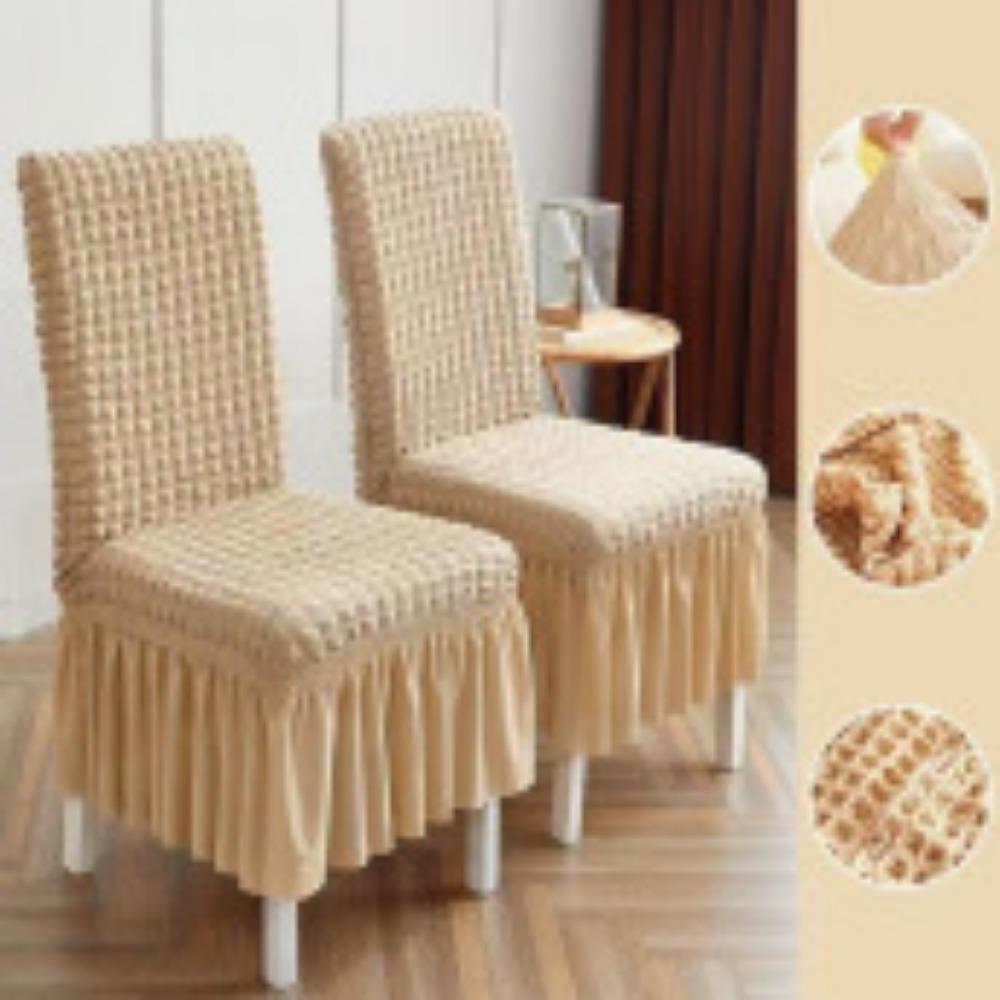 

Elastic Bubble Grid Chair Seat Covers Universal Stretchable Dining Chair Covers All Season 1pc