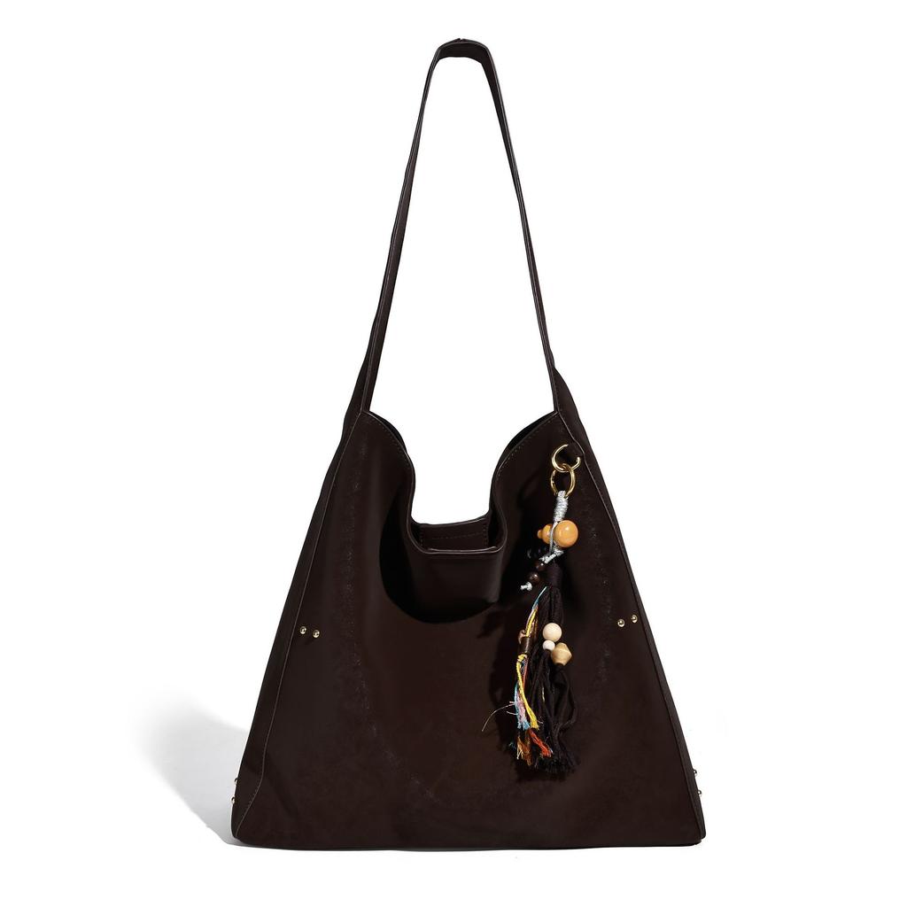 Commuting Versatile Retro Tote Bag for Women, Large Capacity 2025 New Model, High-End Fashion Single Shoulder Crossbody Underarm Bag