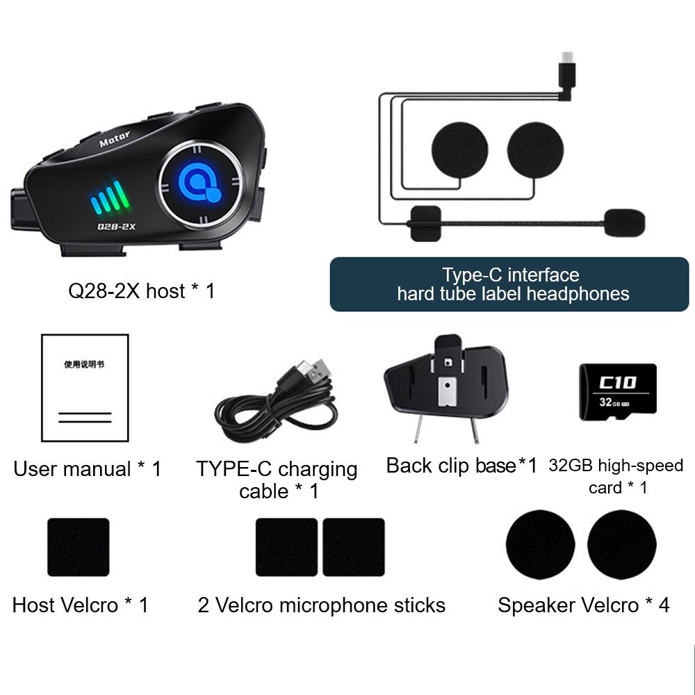 Music Player Speaker Call Phone Kit Intelligent Noise Reduction Motorcycle Helmet Intercom Helmet Headset Wireless Earphones
