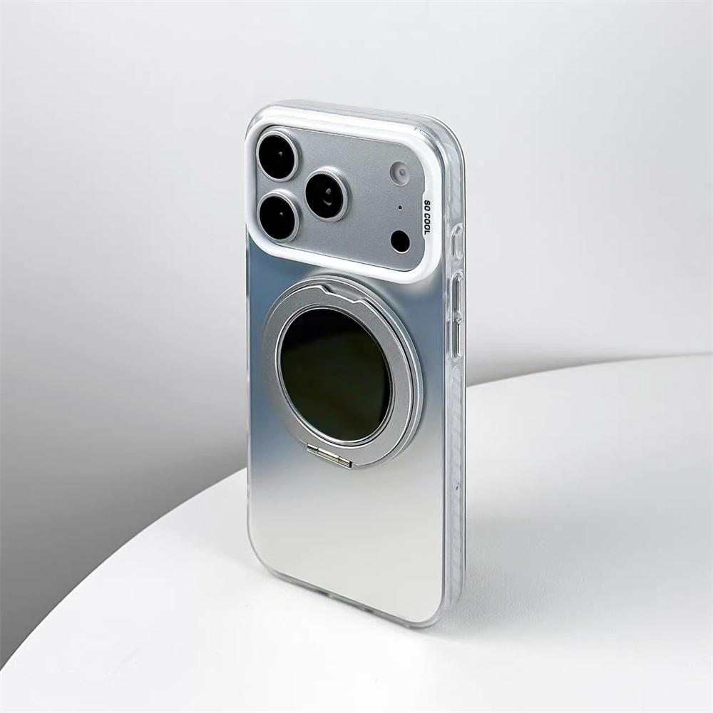 

Real Anti knock For Magsafe Case For iPhone 17 Pro Max 15 16 Plus 15 14 13 12 Back Mirror Metal Rotating Bracket Stand Cover iPhone 14