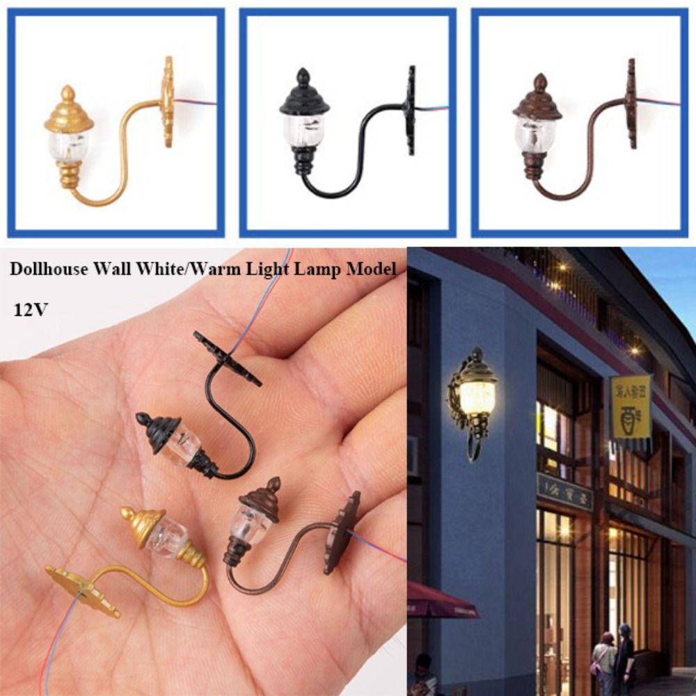 ABS Metal Material Dollhouse Wall Lamp 1.7*1.8cm/2.2*2.7cm Garden Yard Led Light
