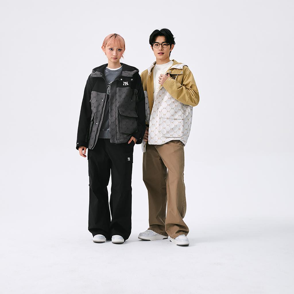 New MLB MONOGRAM Collection New York Yankees SS25 Jacket Unisex Dark Charcoal Gray 3AWJM0151-50CGD