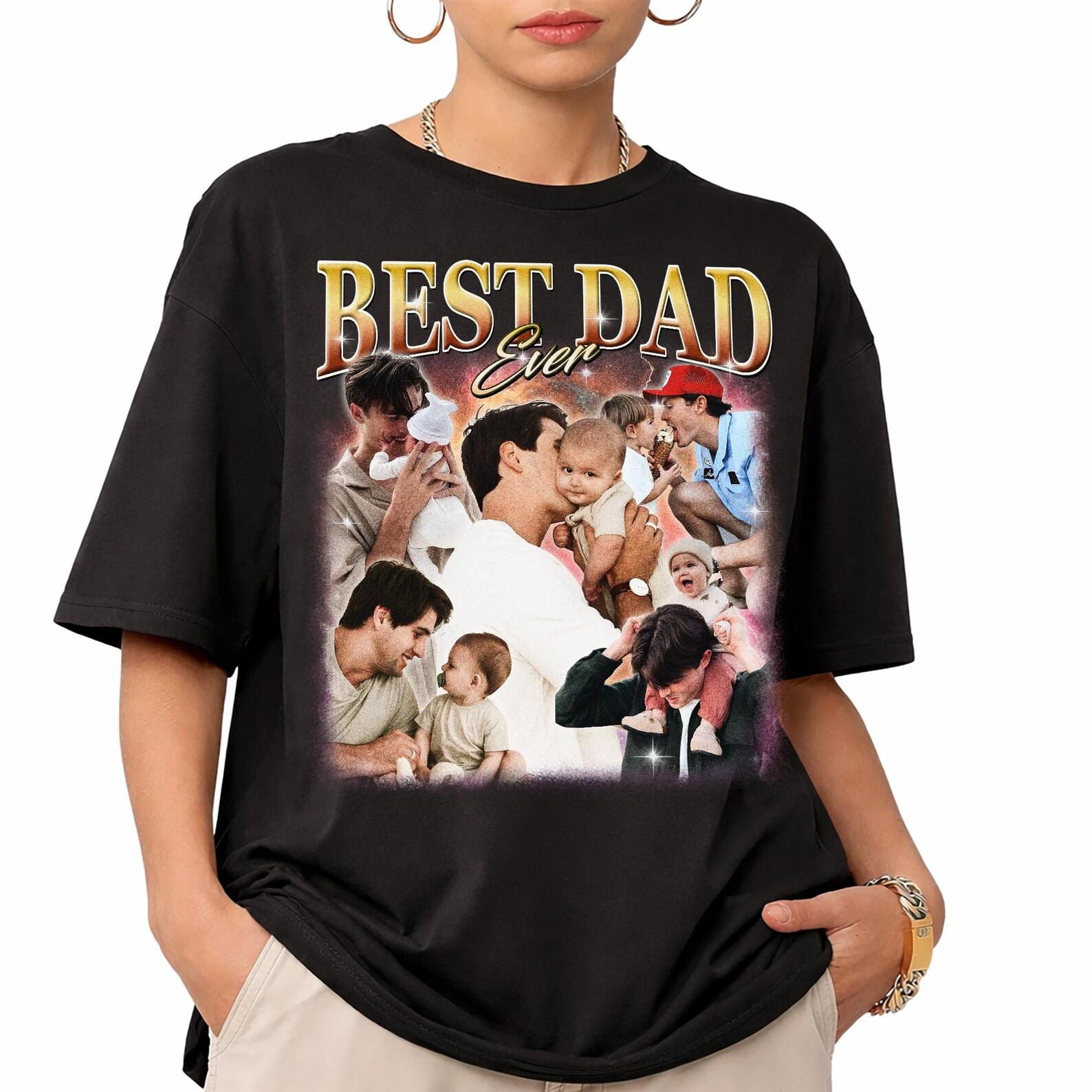 Custom Dad Photo Collage T-Shirt, Personalized Dad Ever Tee, Comfort Colors Dad Gift L