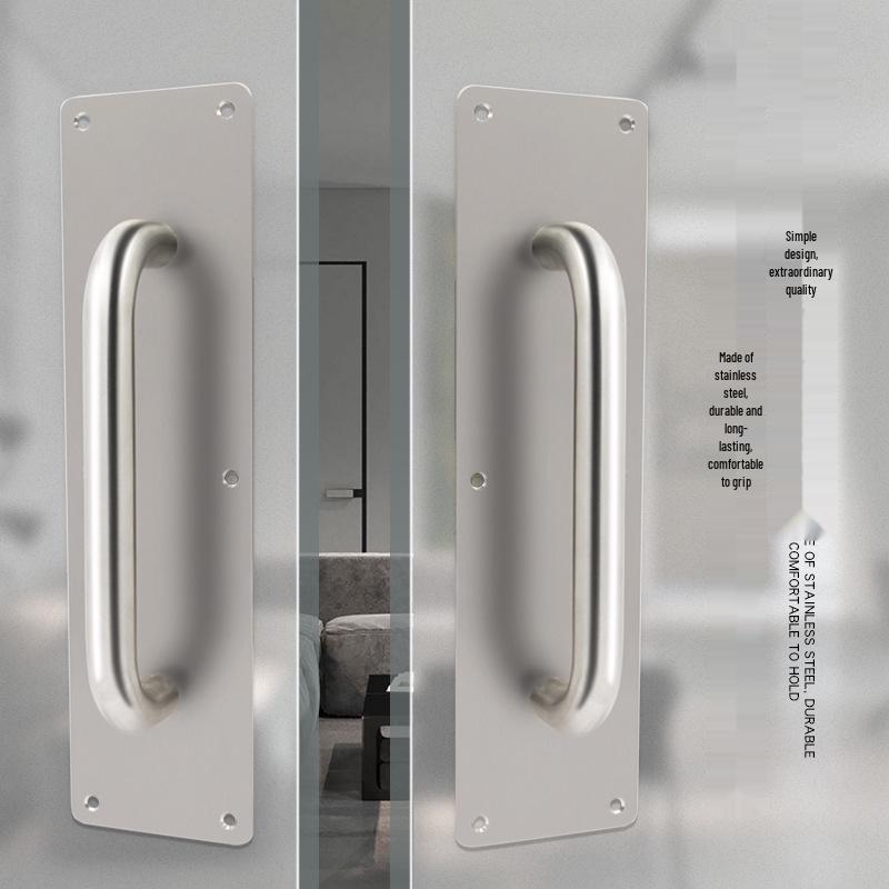 Stainless Steel Fireproof Door Pull Handle with Push-Pull Plate Indicator