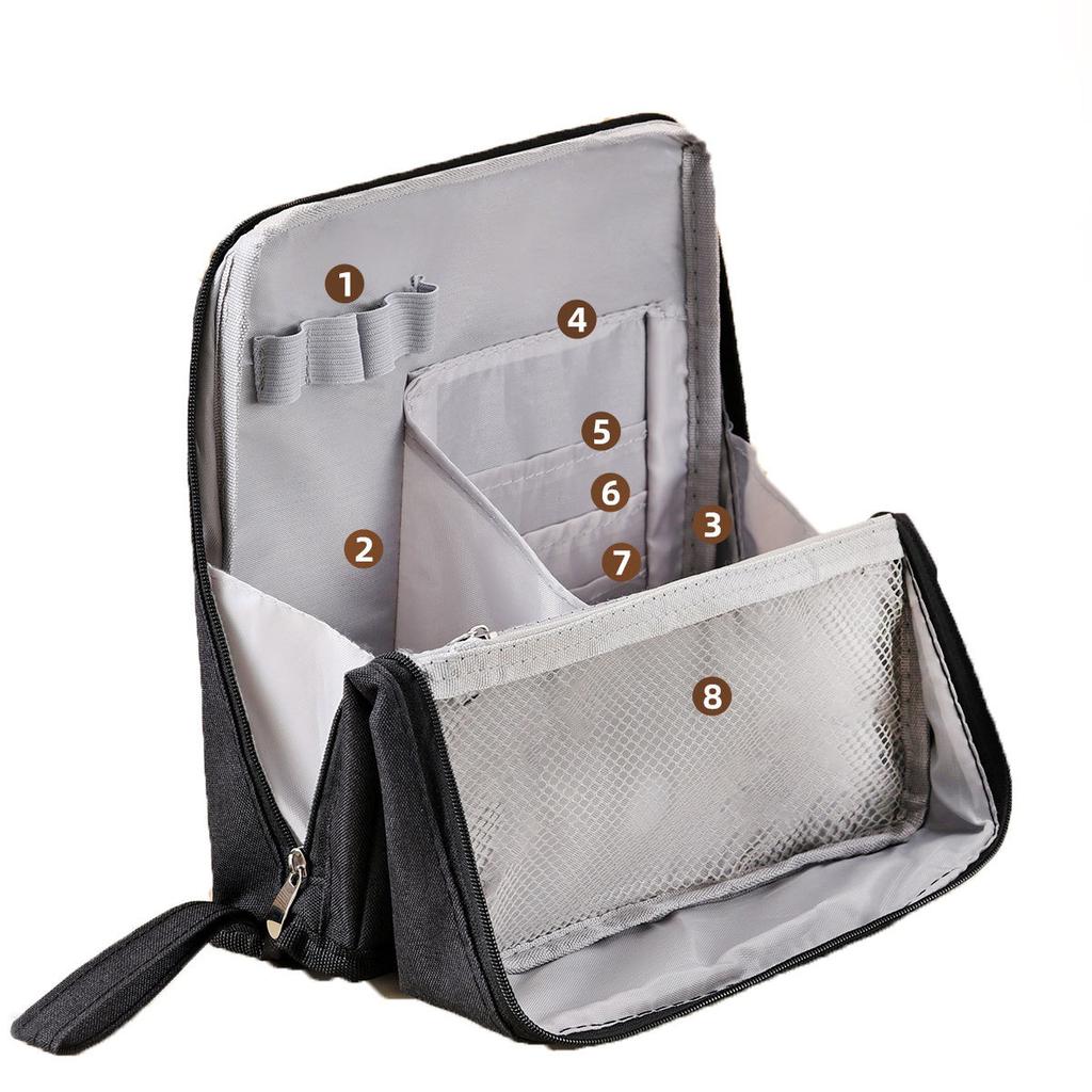 Oxford Cloth Standing Makeup Bag with Large Capacity Durable Waterproof Oxford Fabric for Home Storage Business Travel Bag