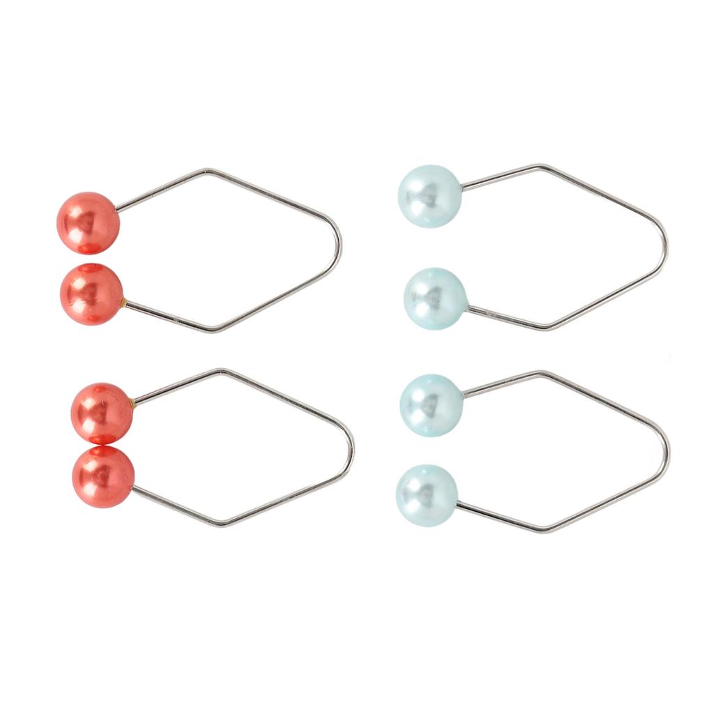 2 Pair Dimple Trainer Piercing Free Easy To Wear Enhanced Smile Dimple Maker Balls Tool for Face Cheek Red + Blue