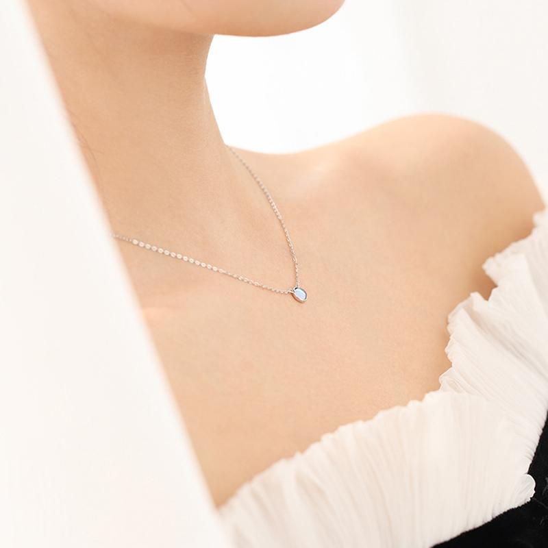 Elegant Ocean Heart  Necklace, Delicate Collarbone Pendant Jewelry For Women Fine Gift