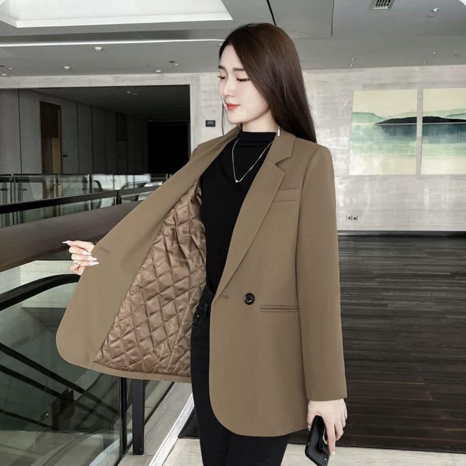 Autumn-Winter Professional Blazer: Small Sizes, Thick Cotton, Casual Commuter Style