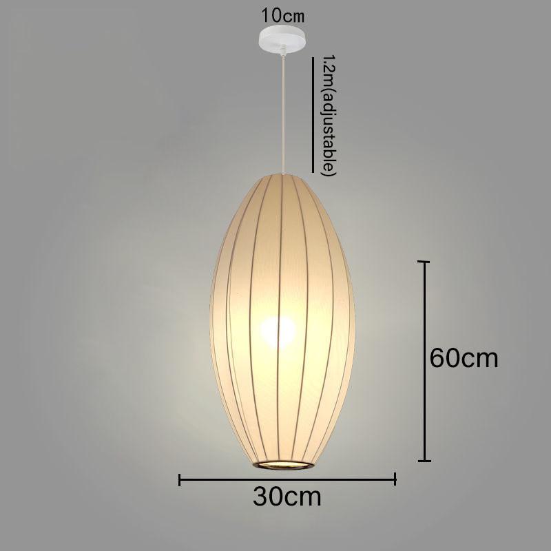 Modern Simple Led Lantern Pendant Light Restaurant Japanese Style Hanging Lights Teahouse Dining Room Fabric Droplights