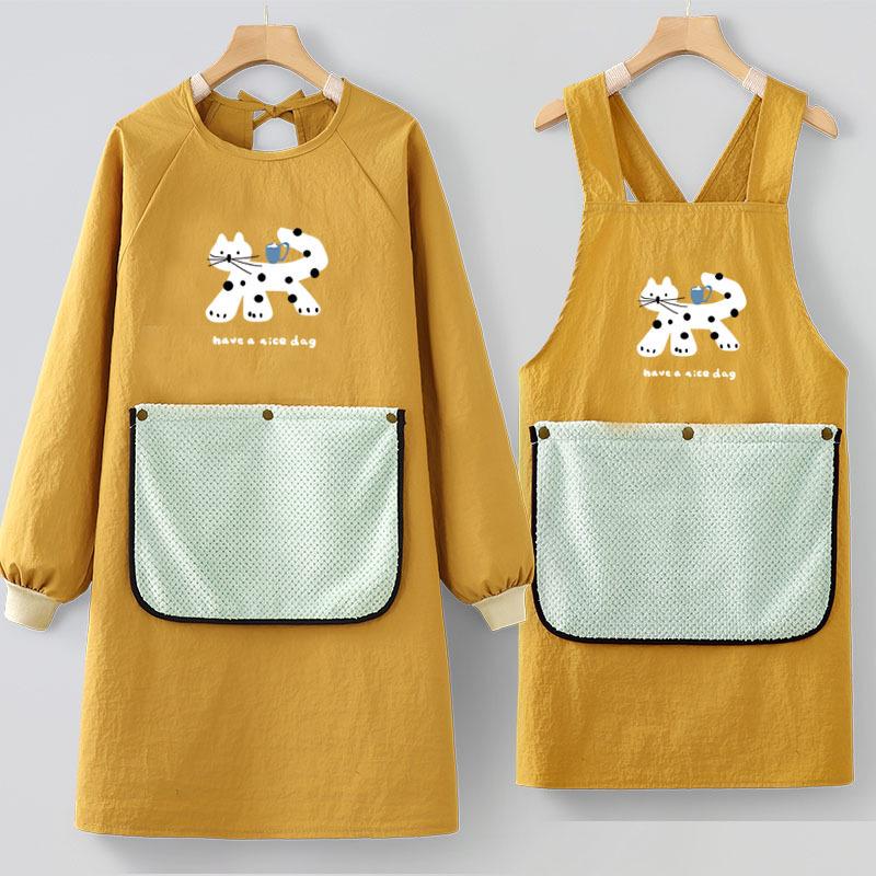 Waterproof Cartoon Kitchen Apron - Oil-Proof, Breathable, Wipeable, All-Season Cooking Coveralls