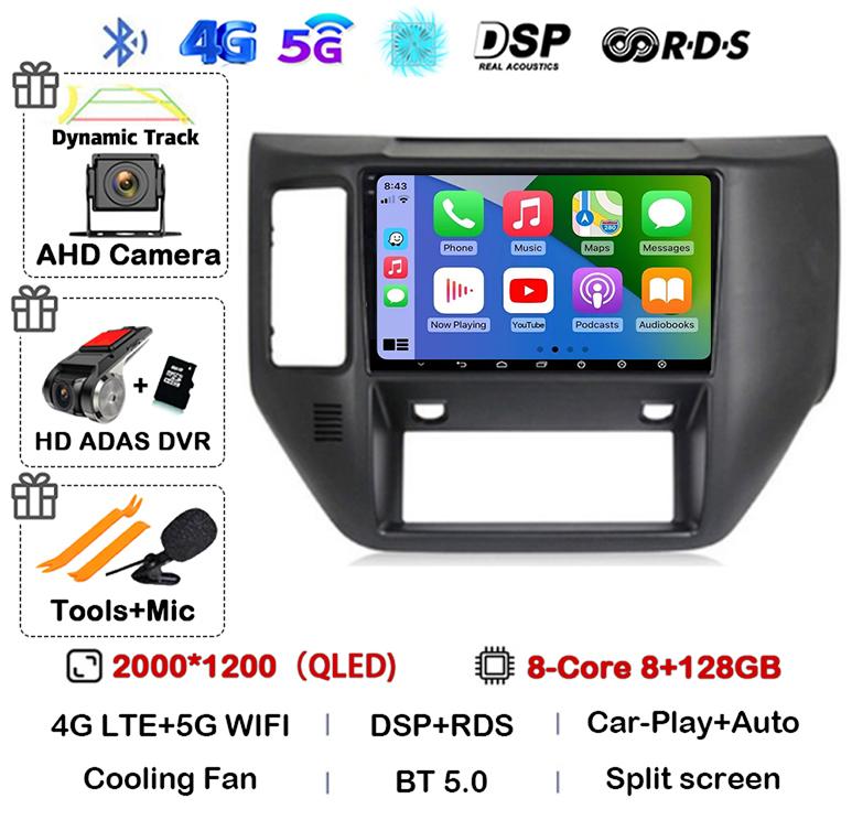 Android 14 Carplay Auto 4G WIFI Car Radio For Nissan Patrol V 5 Y61 2004 - 2011 Multimedia Video Player Navigation GPS Stereo BT
