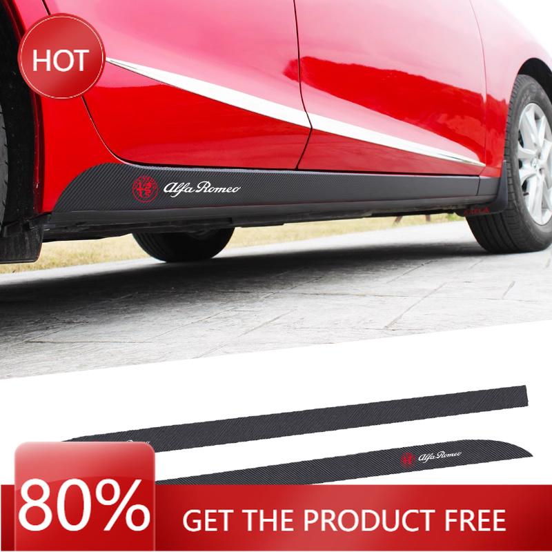 Hub Caps 2Pcs Car Door Side Stripes Skirt Sticker Body Vinyl Decal Car Styling For Alfa Romeo 147 159 156 Giulietta Giulia Mito zr1