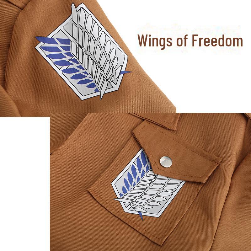 Attack On Titan Eren & Mikasa Survey Corps Cosplay Costume Set for Men & Women