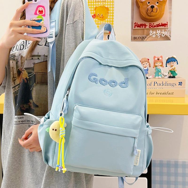 Schoolbag New Casual Student School Bag Women's ins Niche Simple Large Capacity Versatile Alphabet Junior High School Student Backpack
