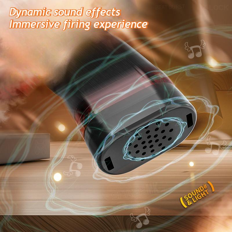 Kids Electric Smoke Spray Toy Pistol with Multi Tone Sounds Strobe Flashing Lights Telescoping Recoil Vibration Cool Boys Gifts