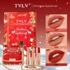TVLV Christmas Nude Three-Piece Matte Lipstick Set: Long-Lasting, Smudge-Proof, Enhances Elegance