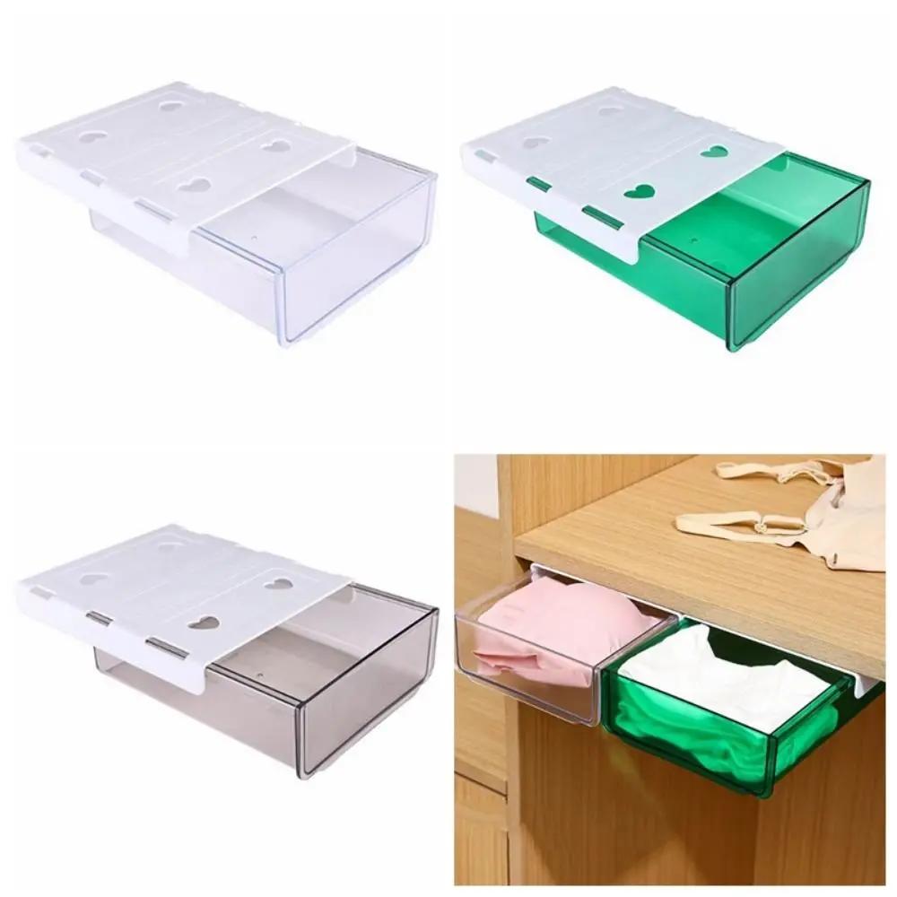 ABS Undertable Drawer Storage Box Hidden Storage Design Solid Color Table Bottom Sorting Pencil Tray Hanging Save Space