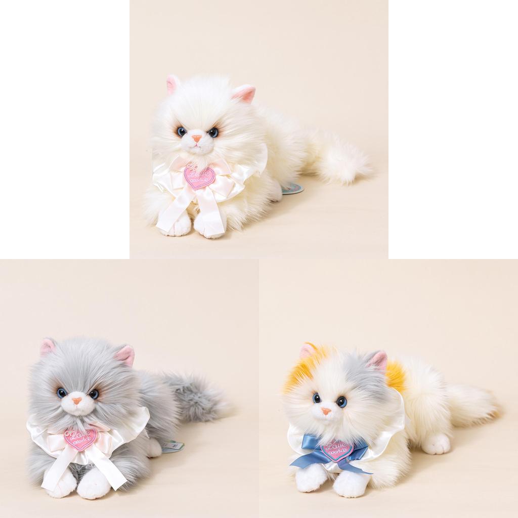 Peluche Gatto Tessuto Morbido a Pelo Corto con Design Animale Carino per Bambini e Collezionisti