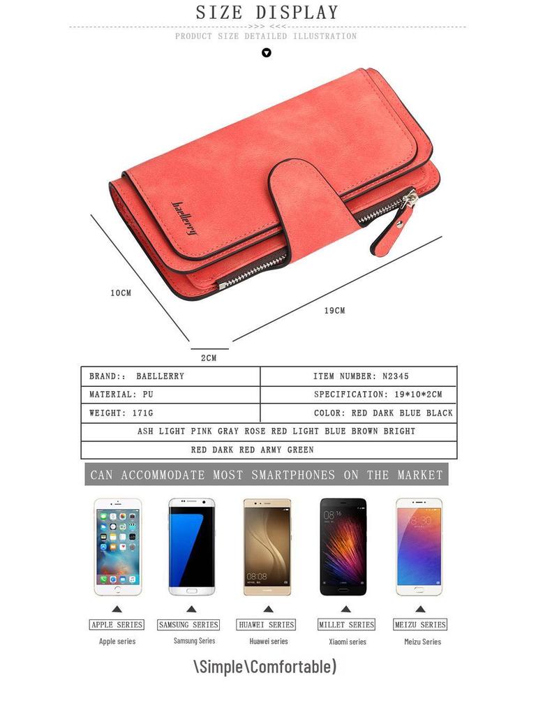 Elegant Women's Long Wallet with Multi-Card Slots and Large Capacity