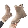 Women's Mid-Calf Fleece-Lined Snow Boots, Thick Warm Faux Fur Winter Shoes, Fashion Fall Winter Footwear