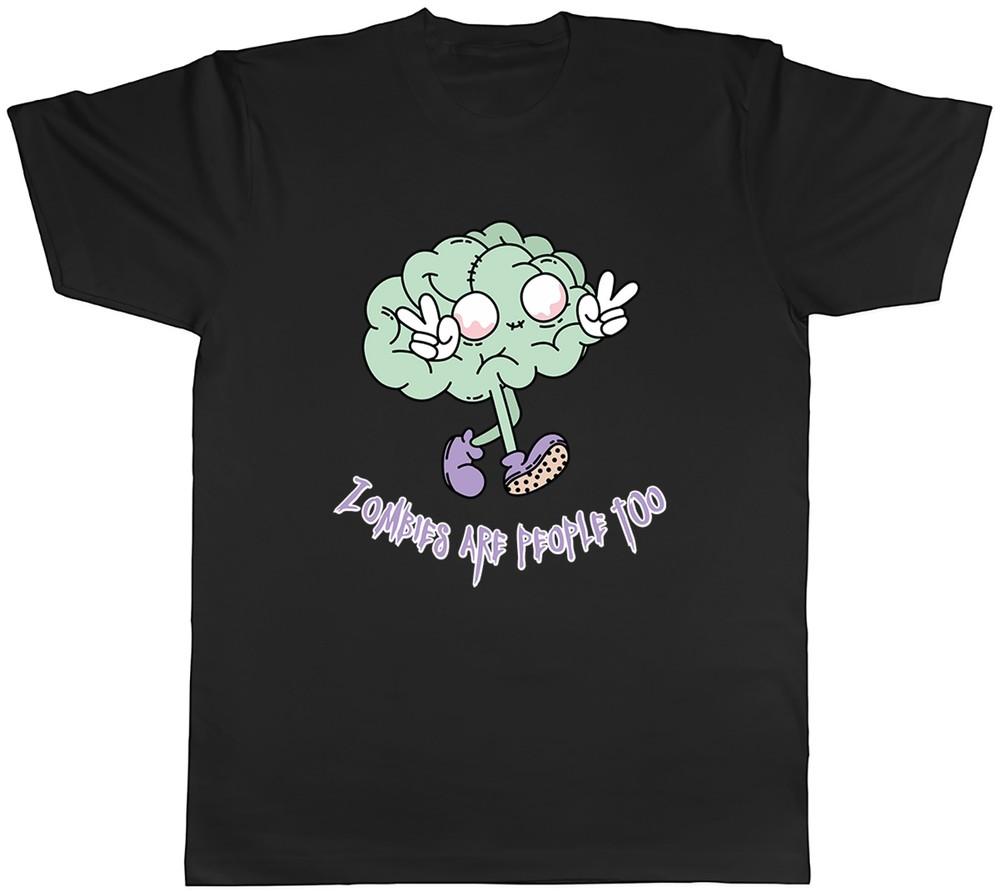 

Halloween Zombie Mens T-Shirt Zombies are People Too Funny Unisex Tee Gift 3XL