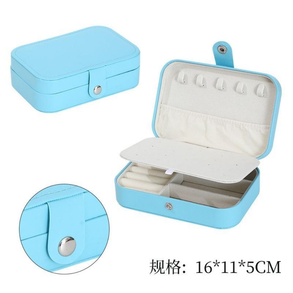 Portable Jewelry Box Jewelry Organizer Display Travel Jewelry Case Boxes Button Leather Storage Zipper Jewelers