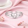 Arrow Heart Adjustable Open Ring – 925 Sterling Silver