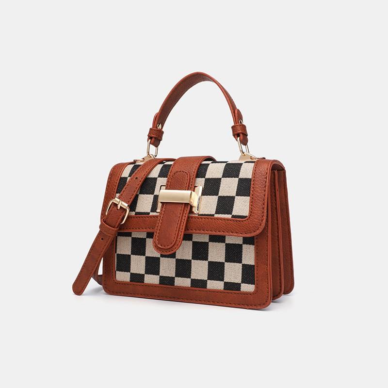 Small Design Checkerboard Portable Square Bag Women's New 2026 Fashionable Retro Single-shoulder Cross-body
