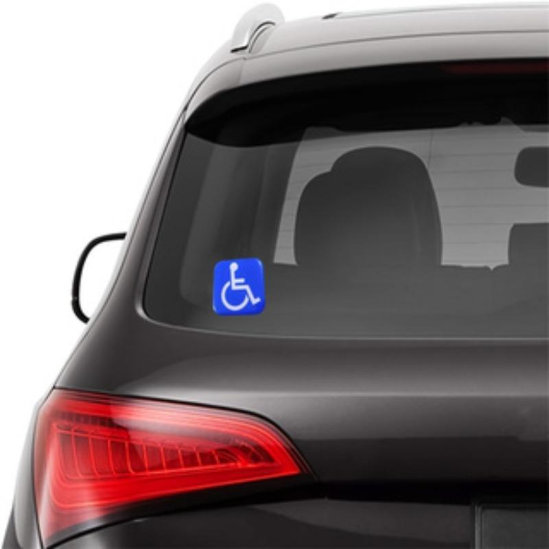 Disabled person square dome sticker Car motorcycle helmet decorative sticker