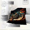 1pc Motorcycle,Flame,Artwork Digital Print Flannel Blanket - Contemporary Style, Suitable for All Seasons, Perfect for Home, Travel, or Camp