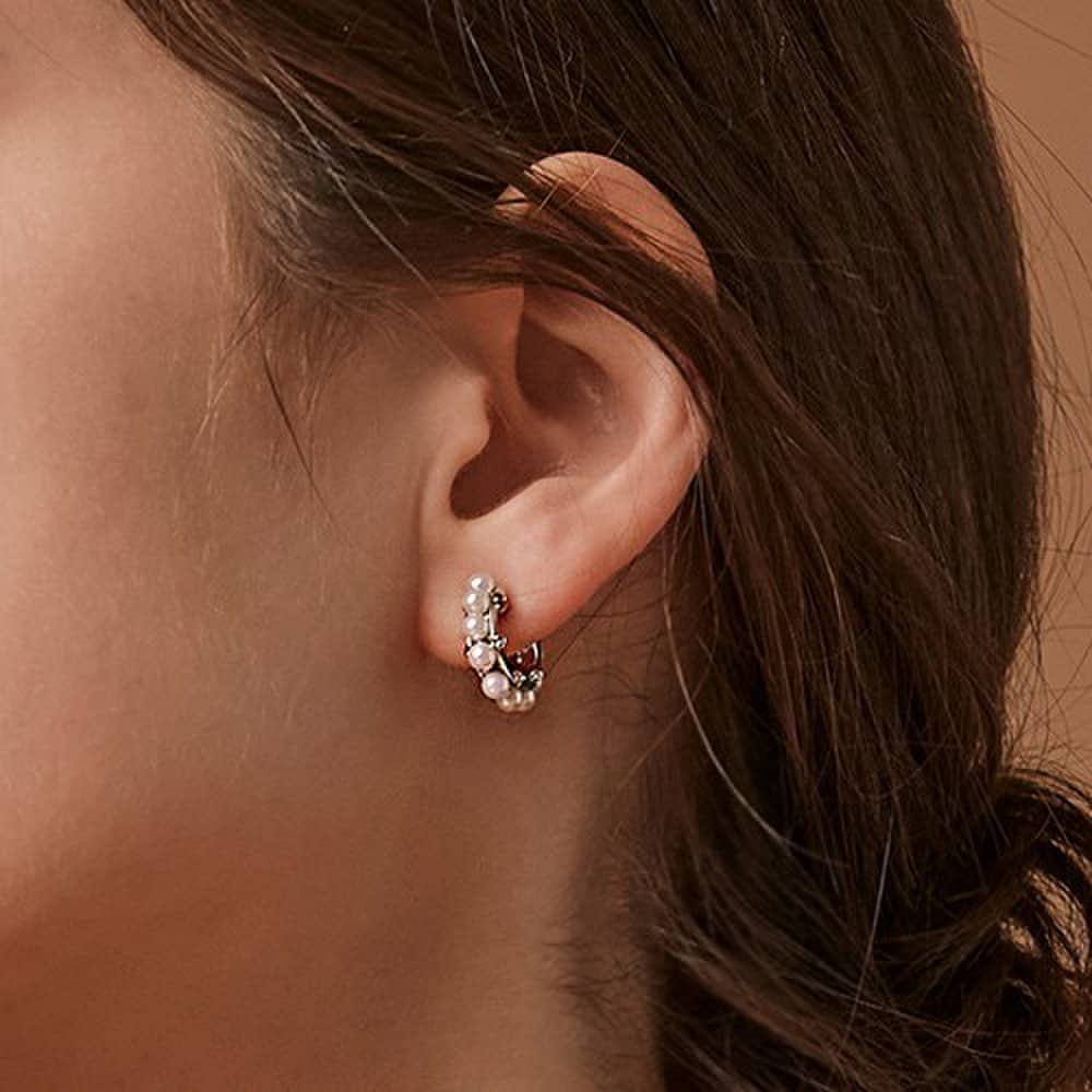 [Hei] Mini Pearl Hoop Earring