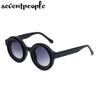 Punk Round Sunglasses Men  Luxury Brand Design Steampunk Sun Glasses For Male Summer New Fashion Small Frame Shades Eyewear