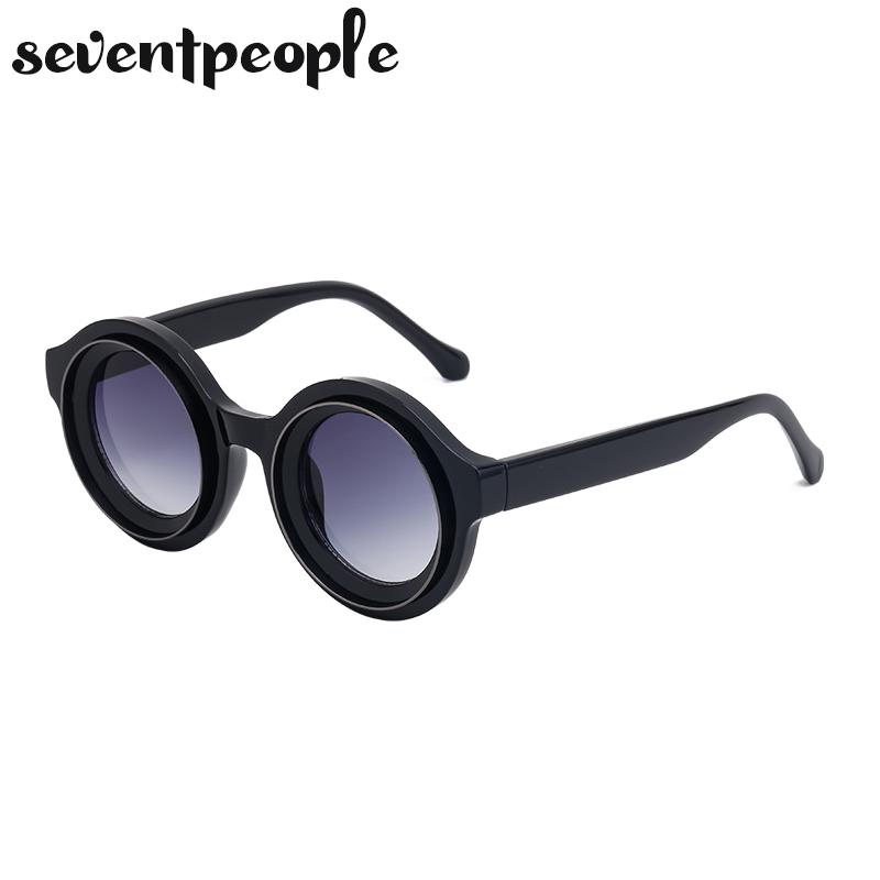 Punk Round Sunglasses Men  Luxury Brand Design Steampunk Sun Glasses For Male Summer New Fashion Small Frame Shades Eyewear