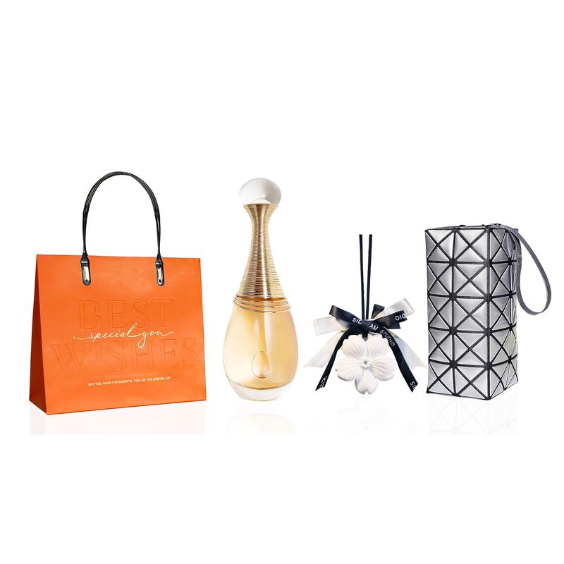 DIOR Perfume Realme EDP 5ml + White Peach Aromatherapy + Glacier Silver Cosmetic Bag Privilege серебряный