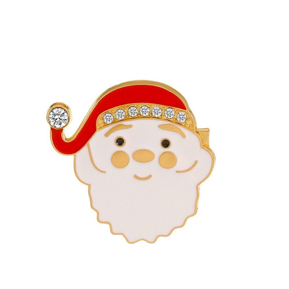 Bell Christmas Brooch Snow Man Dripping Oil Lapel Pin Personality Santa Claus Enamel Pins  Women