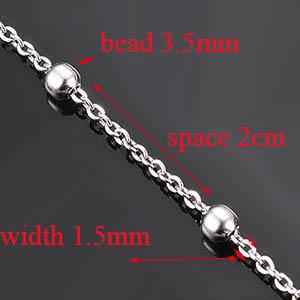Wholesale 10pcs/lot Width 1.5mm 2mm Tiny Beaded Chain Stainless Steel Link Chain for Necklaces Bracelets Foot Jewelry