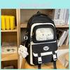 Simple Big Capacity Backpack With Transparent Compartments And Letter Decor
