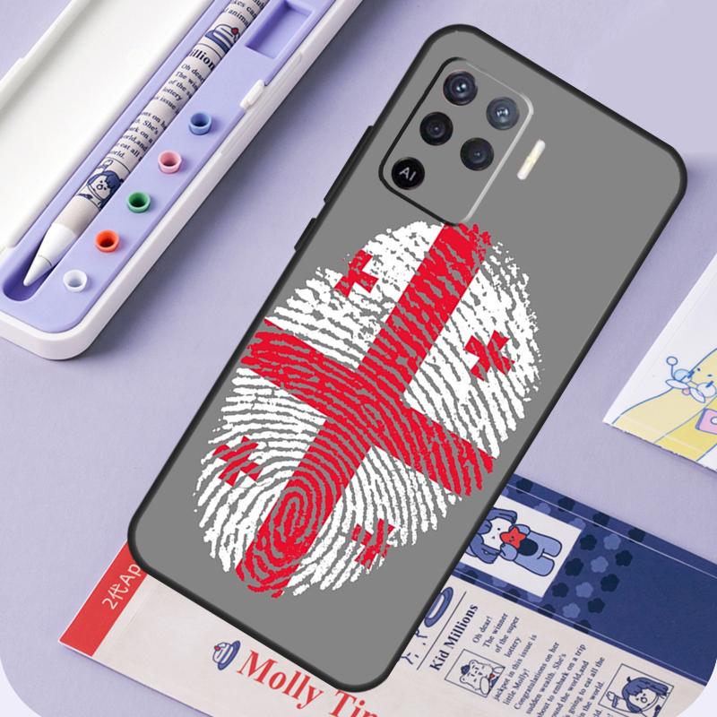 Georgia Flag For Oppo A17 A18 A94 A74 A54 A15 A38 A58 A78 A98 A40 A60 A80 A16 A76 A96 A57 A77 A5 Pro Case