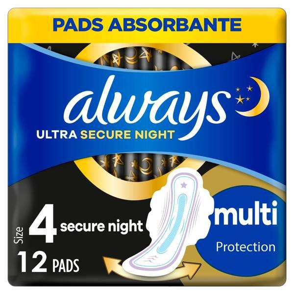 Always Podpaski Ze Skrzydełkami Ultra Secure Night Xl Duo 2X6Szt