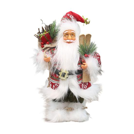 Santa Christmas Decoration 12-Inch Handcrafted Festive Figurine for Tree Mantel Classic Holiday Collectible Gifts Xmas Holiday Tabletop Decor