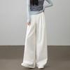 Pleated Waist Straight-Leg Casual Pants