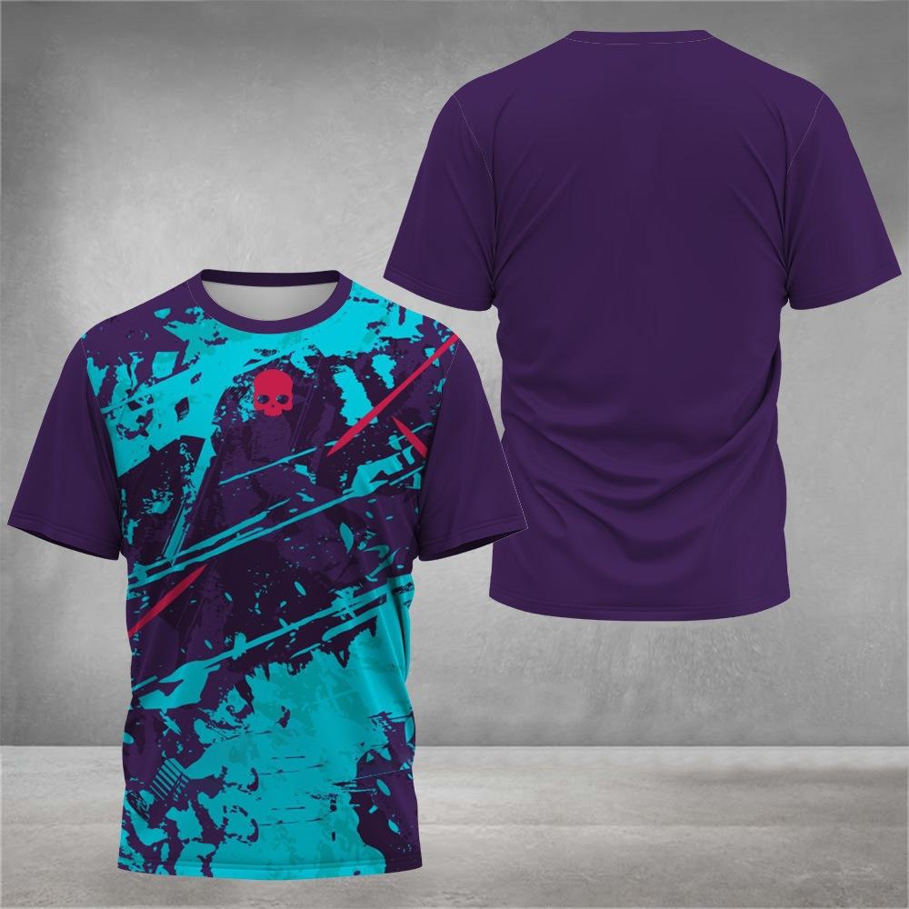 3D Digital Printing T-Shirt Teen Men's Short Sleeve Top Versatile Breathable