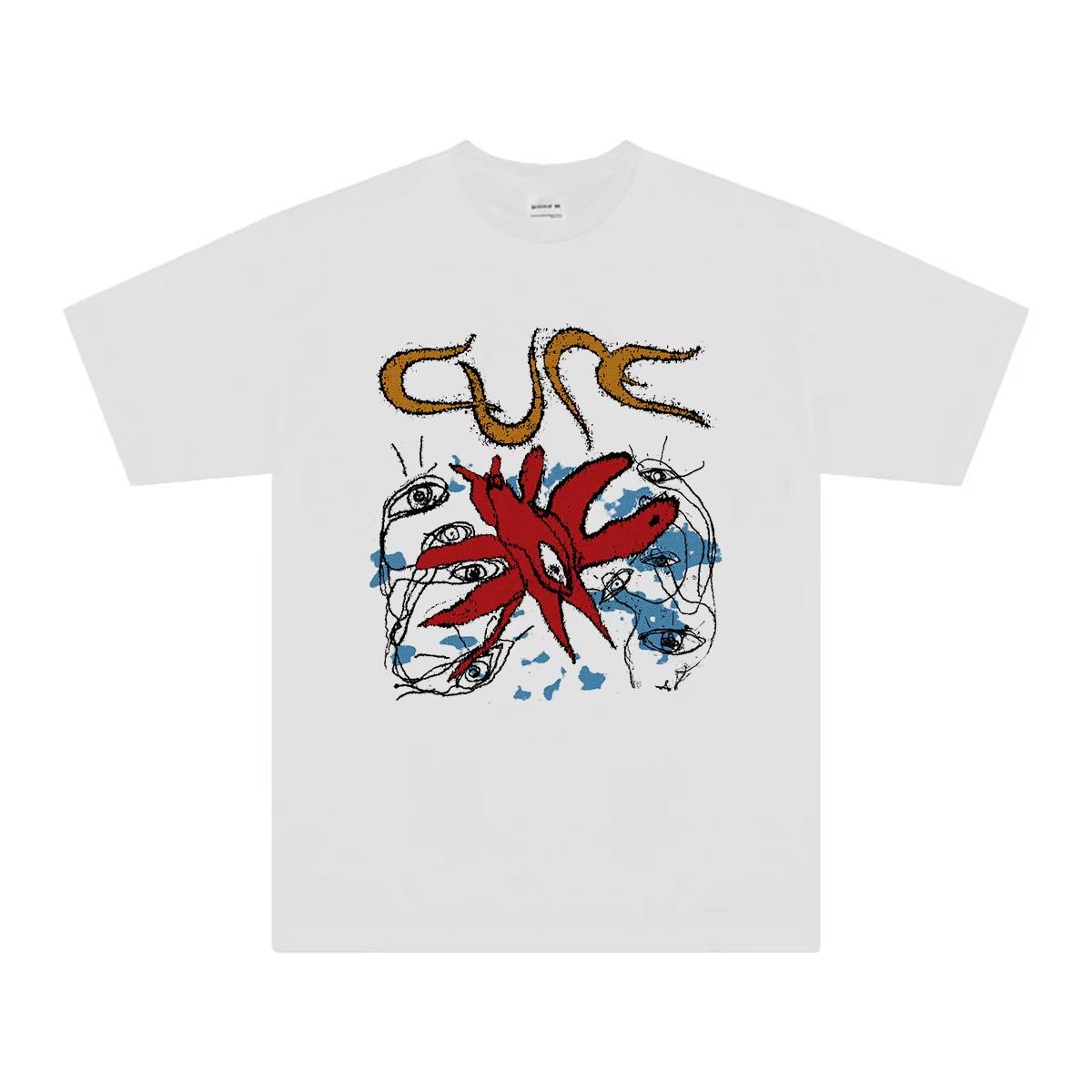 

2026 Cure Wish Short Sleeve Cotton T-Shirt Unisex Women High-Quality Summer Cotton Top Oversized Clothing Printed Casual T Shirt 3XL
