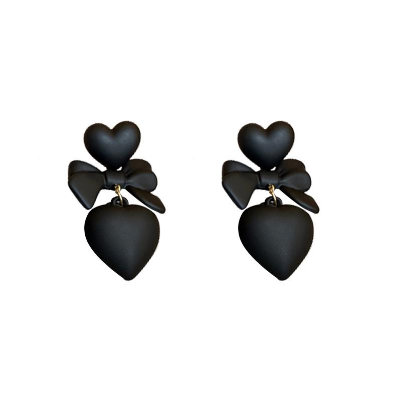 Silver Needle Dark Style Love Bow Ohrringe - Modisch, Einzigartig, Alleskönner, Elegantes und Nischendesign.