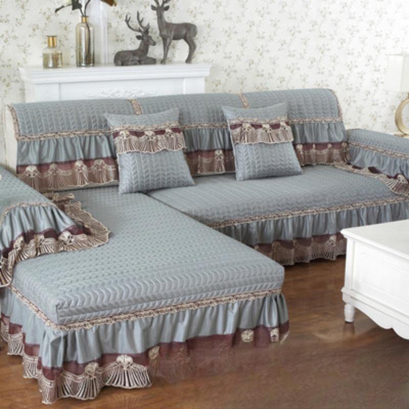 European Style Sofa Cushion Cover for All Seasons, Simple Modern Fabric Anti-slip Sofa Cover, All-inclusive Functional Cover, Towel Cushion