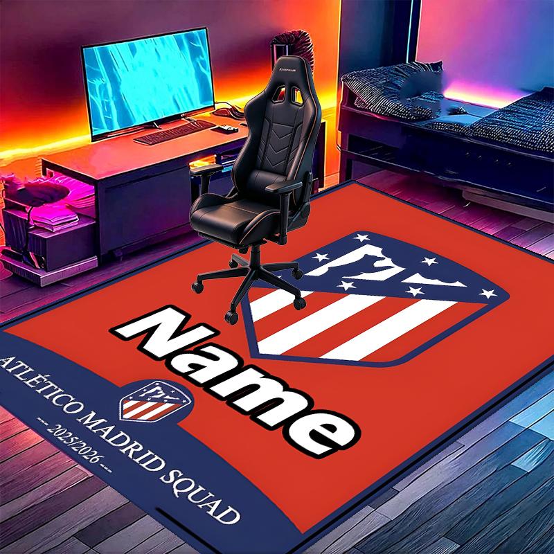 Custom Name Personalized Atletico Madrid Print Carpet, Versatile Home Decor Rug, for Playroom, Apartment, Balcony, Entryway, Hallway Gift