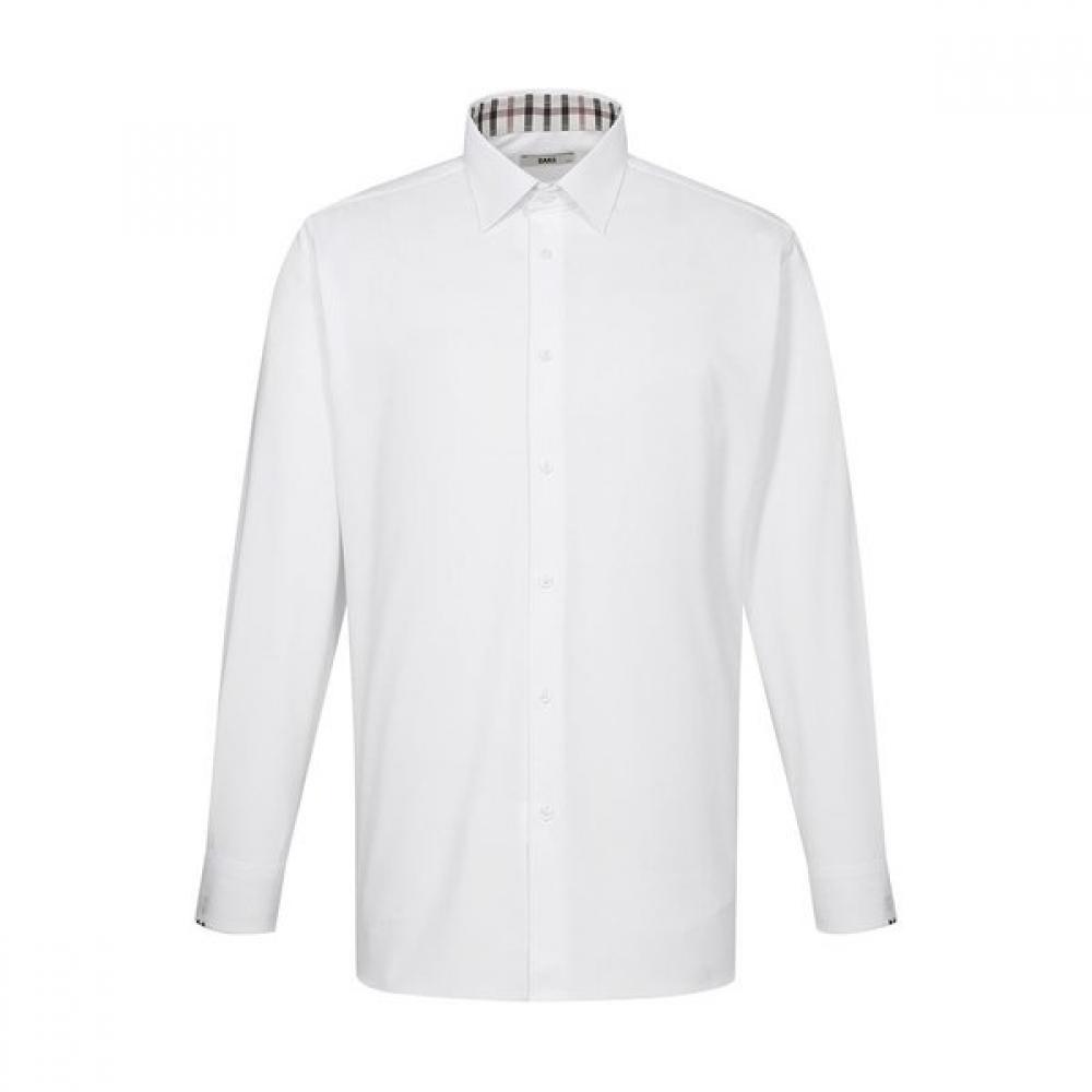 

DakS Men S Herringbone Dobby Regular Fit Long Sleeve Shirt dmp1Shdl114a1 white/095